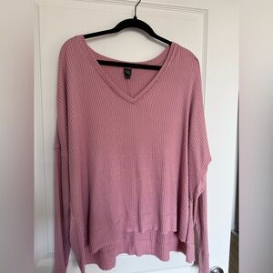 Wild Fable Dusty Pink Ribbed Knit Top